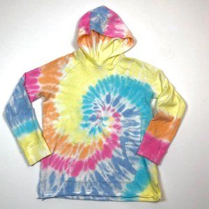 Old Navy Tie-dye hoodie vented sides kangaroo pocket girls XL 14